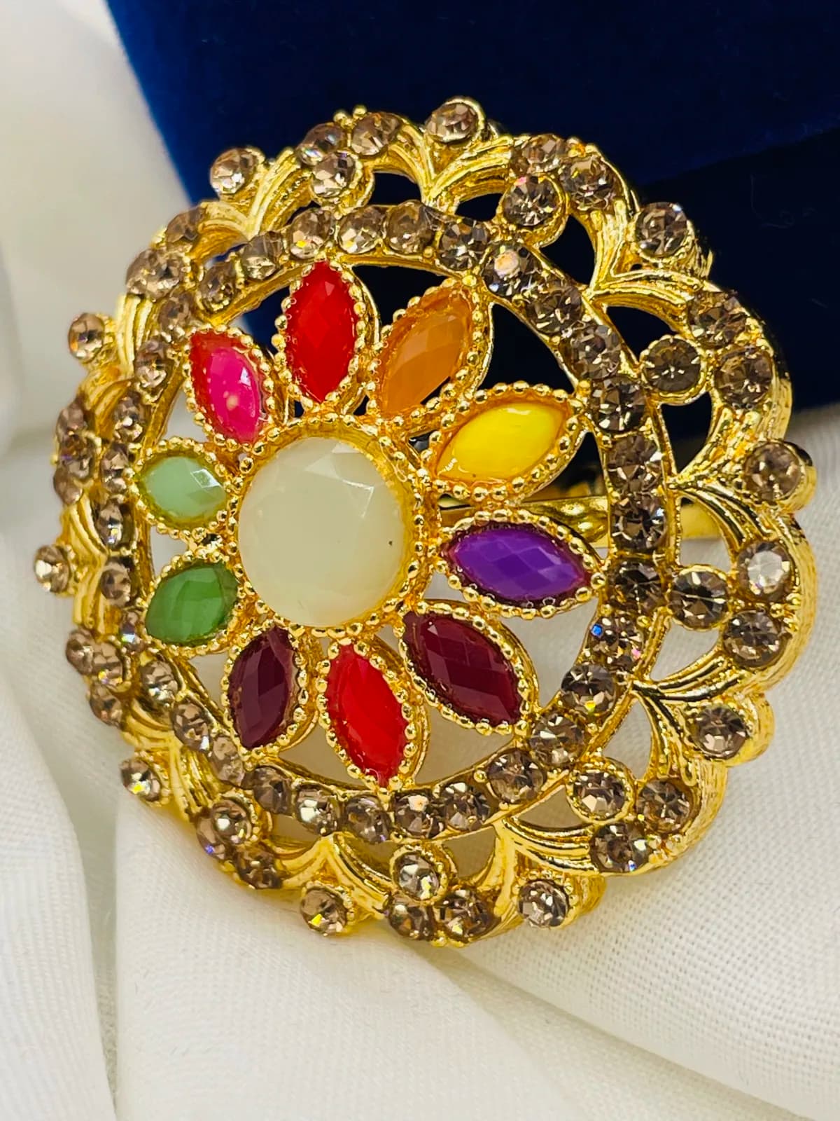 Elegant Multicolor Floral Ring